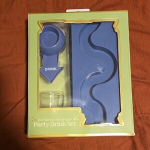 Blue Party Drink Set with Shot Spinner and Ice Luge